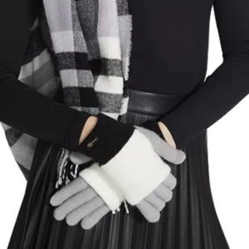 🆕 Steve Madden Women's Color-Blocked Long Cuff Magic Gloves
